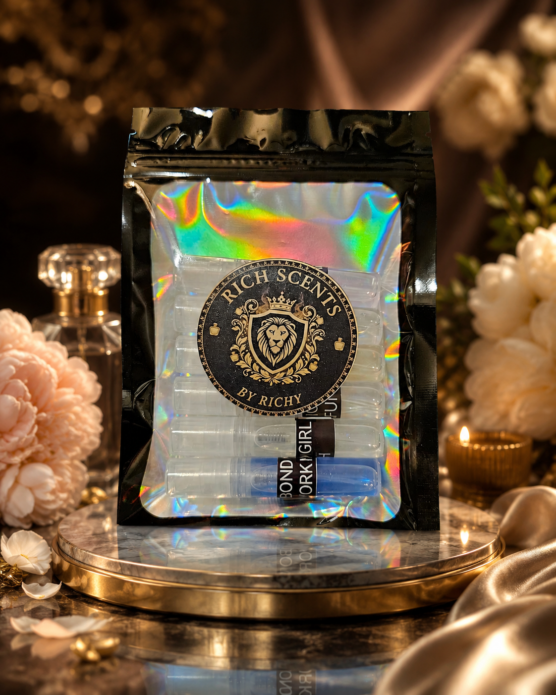 Women's Luxury Discovery Sample Pack
Discover six stunning feminine fragrances in one elegant collection. Featuring inspirations of Bond No. 9 New York Nights, Carolina Herrera Good Girl Blush, Gucci Guilty for Women, Burberry Goddess, Bond No. 9 Madison