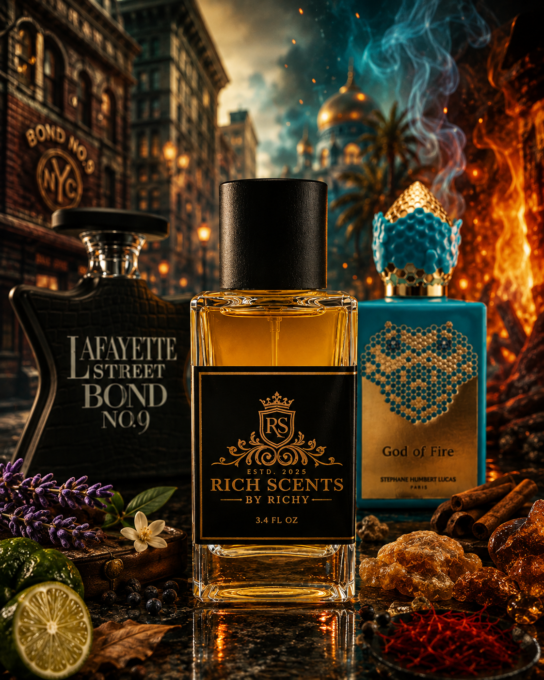 GOLDEN EMPIRE
Inspired by Bond No. 9 Lafayette Street × Stéphane Humbert Lucas God of Fire